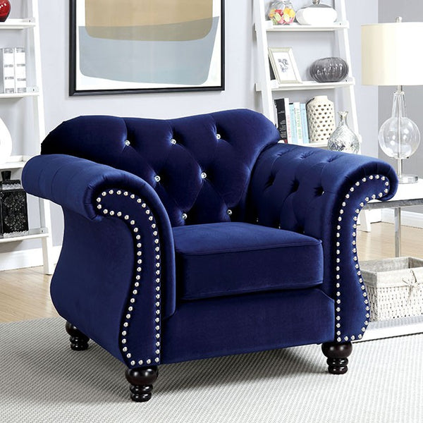 Jolanda Chair Blue & Grey - Jay's Mattress Plus (NY)