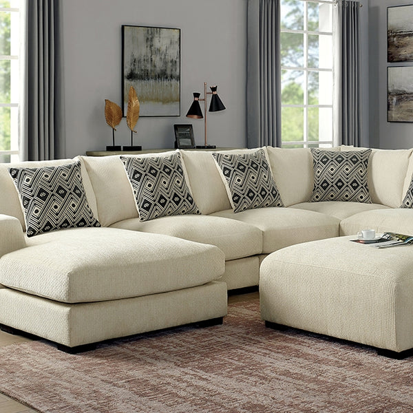 Kaylee U-Sectional w/ Left Chaise + Ottoman Beige - Jay's Mattress Plus (NY)