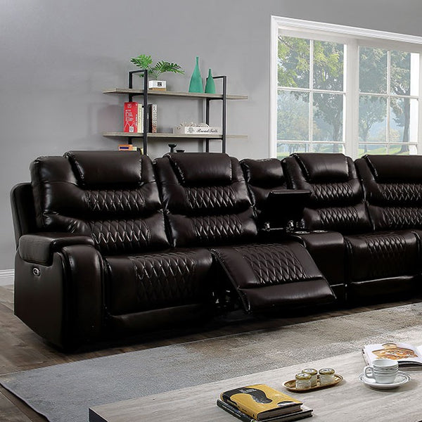 Mariah Power Sectional w/ Recliner Brown - Jay's Mattress Plus (NY)