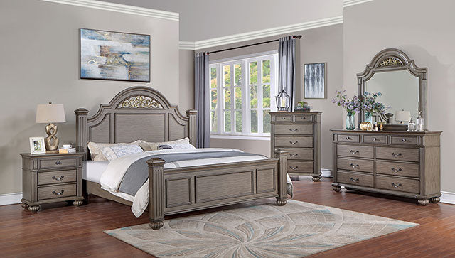Syracuse Bed Cherry & Grey - Jay's Mattress Plus (NY)