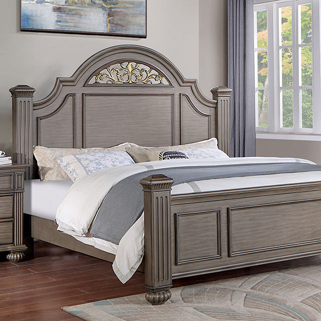 Syracuse Bed Cherry & Grey - Jay's Mattress Plus (NY)