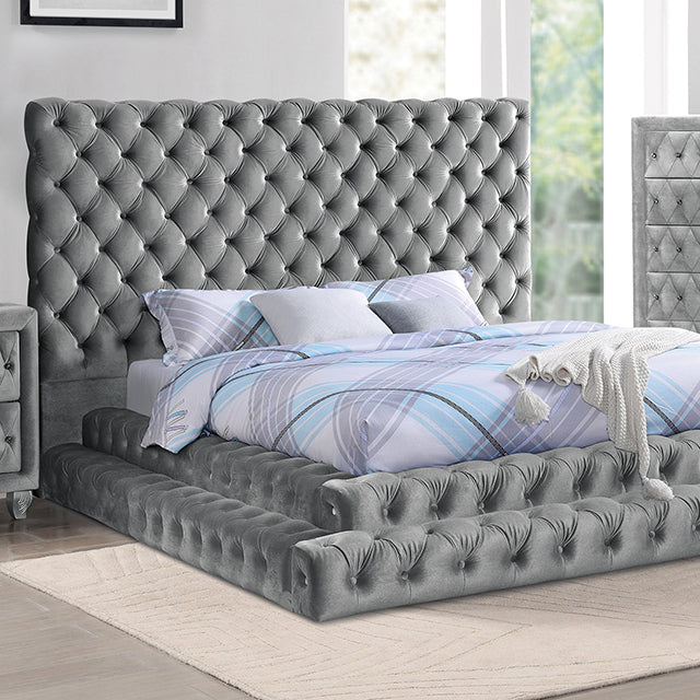Stefania Bed Grey & Queen - Jay's Mattress Plus (NY)