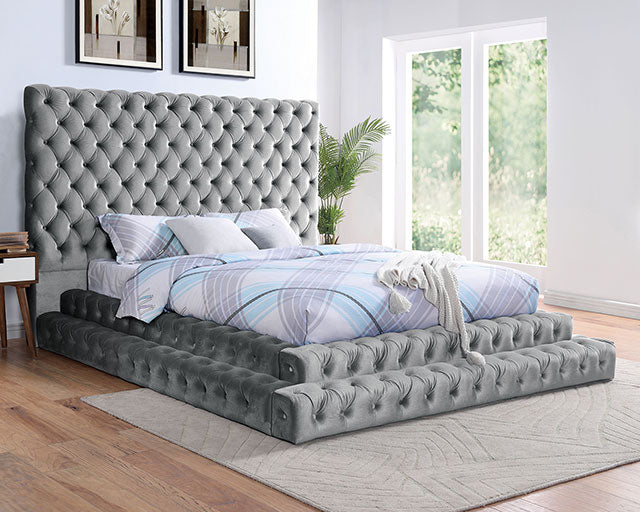 Stefania Bed Grey & Queen - Jay's Mattress Plus (NY)