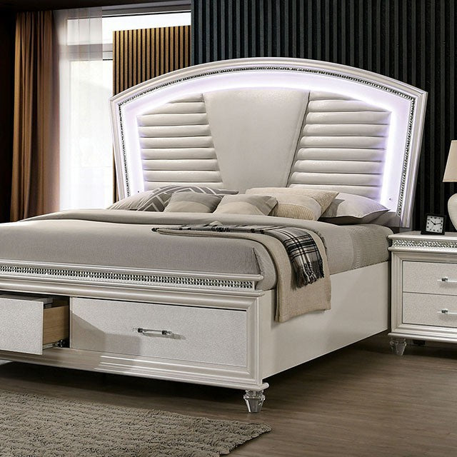 Maddie Bed White & Silver - Jay's Mattress Plus (NY)