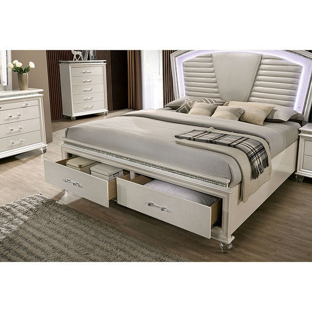 Maddie Bed White & Silver - Jay's Mattress Plus (NY)