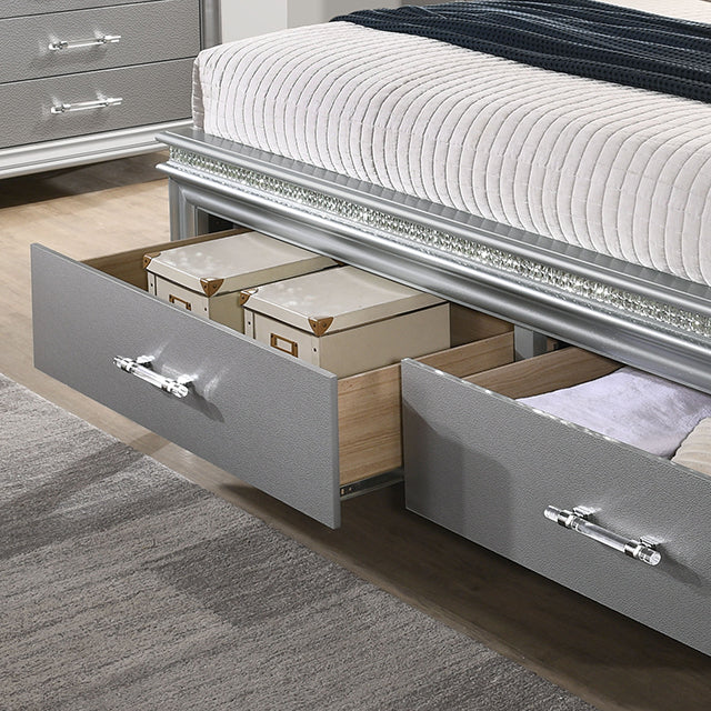 Maddie Bed White & Silver - Jay's Mattress Plus (NY)