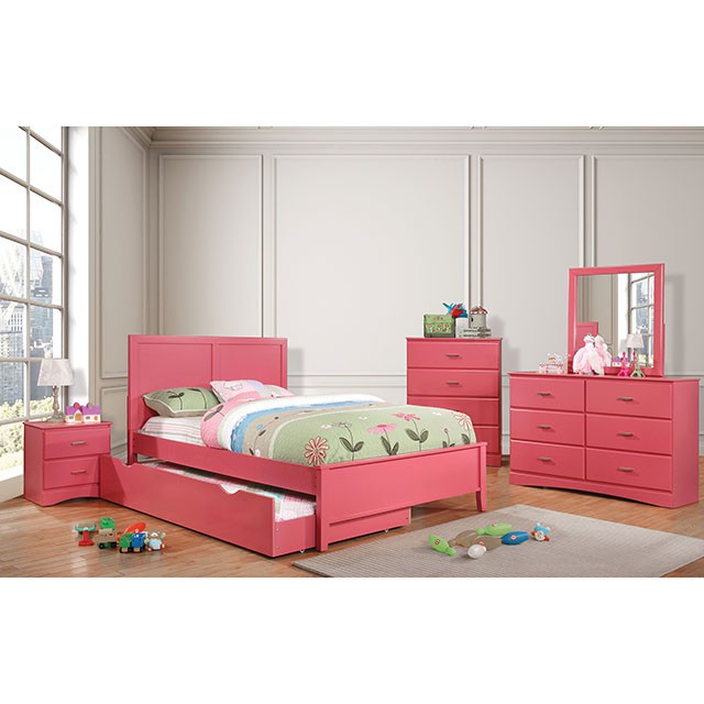 PRIAM Full & Twin Bed, White/Gray, Pink, Chrome, & Yellow - Jay's Mattress Plus (NY)