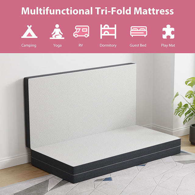 Hollyhock 3" Full Tri-Fold Memory Foam Topper - Jay's Mattress Plus (NY)