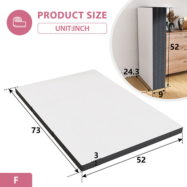 Hollyhock 3" Full Tri-Fold Memory Foam Topper - Jay's Mattress Plus (NY)