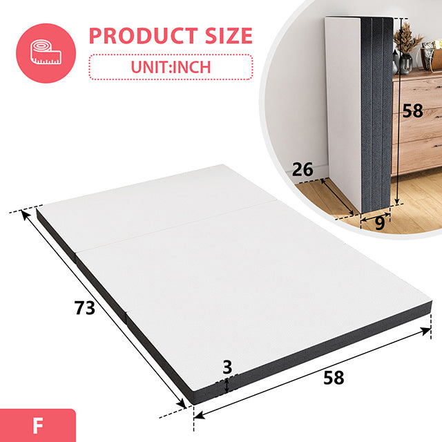 Hollyhock 3" Queen Tri-Fold Memory Foam Topper - Jay's Mattress Plus (NY)