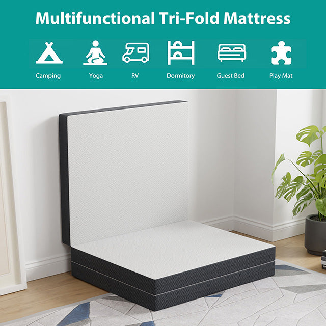 Hollyhock 4" Queen Tri-Fold Memory Foam Topper - Jay's Mattress Plus (NY)