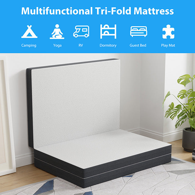 Hollyhock 4" Twin Tri-Fold Memory Foam Topper - Jay's Mattress Plus (NY)