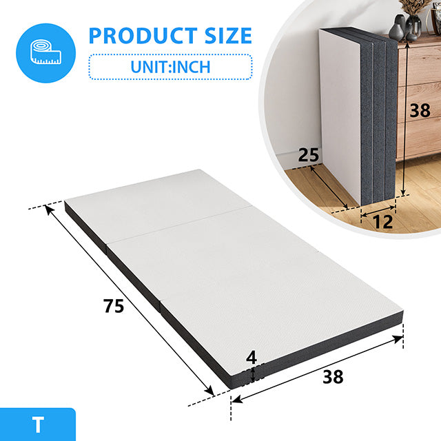 Hollyhock 4" Twin Tri-Fold Memory Foam Topper - Jay's Mattress Plus (NY)