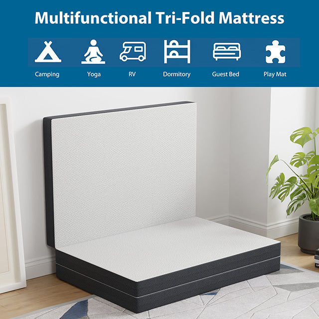 Hollyhock 4" Twin XL Tri-Fold Memory Foam Topper - Jay's Mattress Plus (NY)