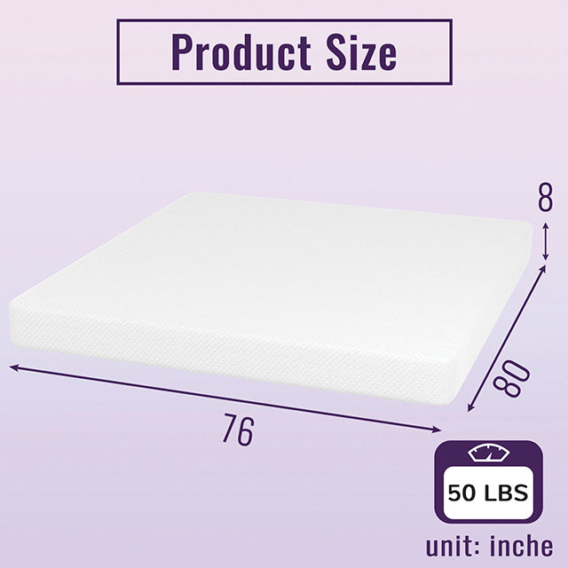Nasturtium 8" E.King Bamboo Charcoal Infused Memory Foam - Jay's Mattress Plus (NY)