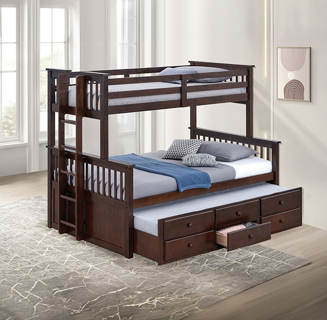 University Twin/Full Bunk Bed Grey, Walnut, & White - Jay's Mattress Plus (NY)