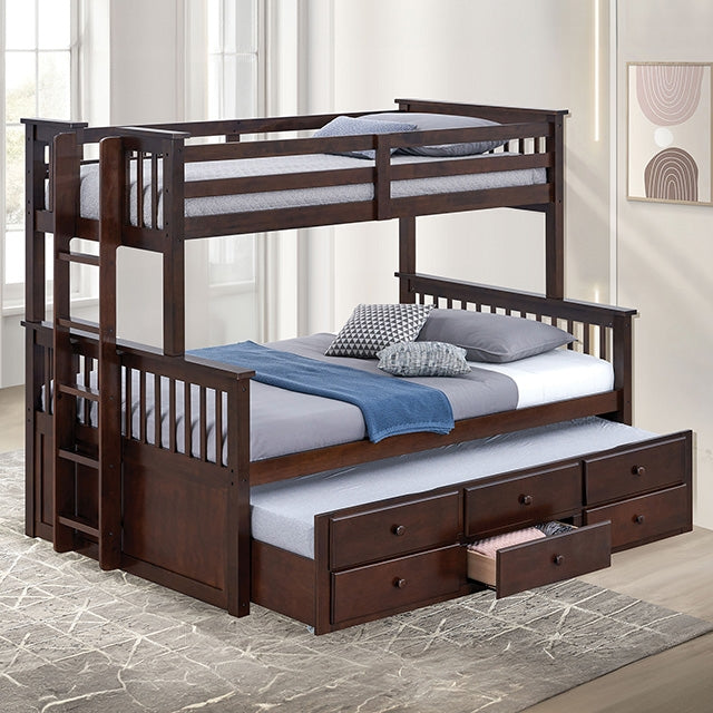 University Twin/Full Bunk Bed Grey, Walnut, & White - Jay's Mattress Plus (NY)