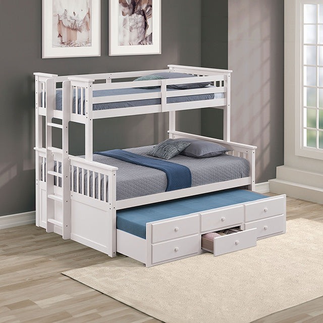 University Twin/Full Bunk Bed Grey, Walnut, & White - Jay's Mattress Plus (NY)