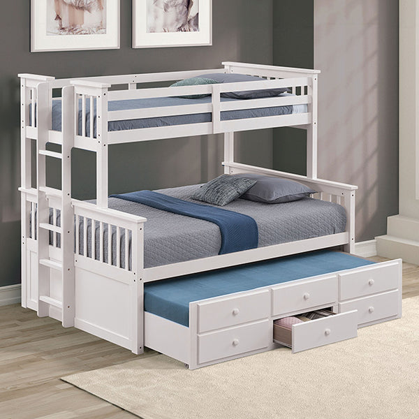 University Twin/Full Bunk Bed Grey, Walnut, & White - Jay's Mattress Plus (NY)