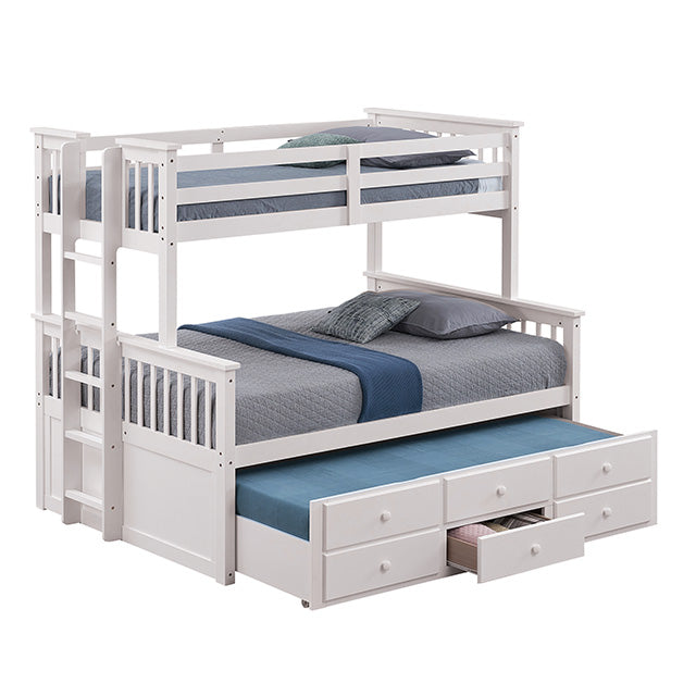 University Twin/Full Bunk Bed Grey, Walnut, & White - Jay's Mattress Plus (NY)