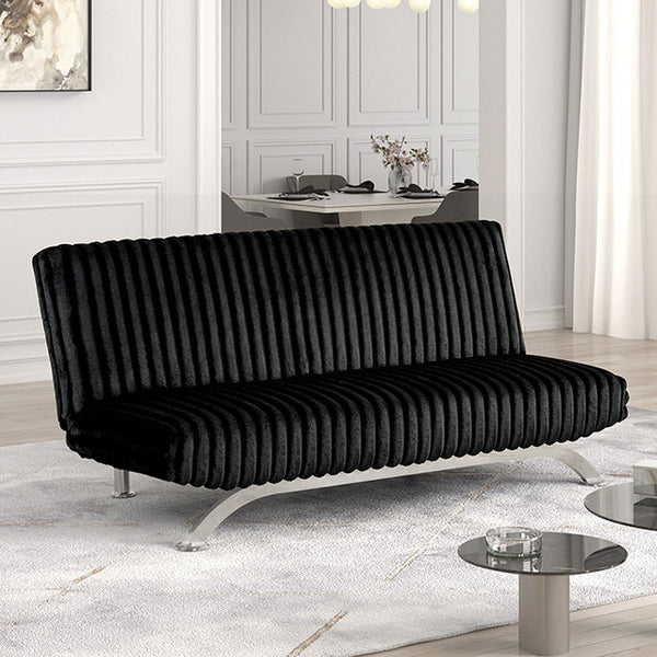 Villeneuve Futon Sofa Bed Black, Pink, & Grey - Jay's Mattress Plus (NY)