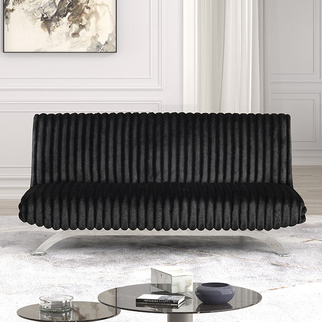 Villeneuve Futon Sofa Bed Black, Pink, & Grey - Jay's Mattress Plus (NY)