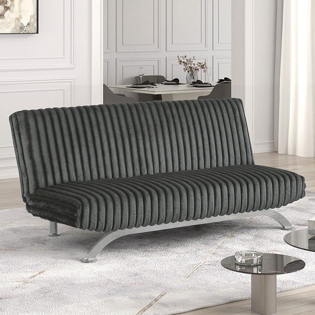 Villeneuve Futon Sofa Bed Black, Pink, & Grey - Jay's Mattress Plus (NY)