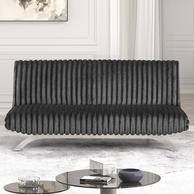 Villeneuve Futon Sofa Bed Black, Pink, & Grey - Jay's Mattress Plus (NY)