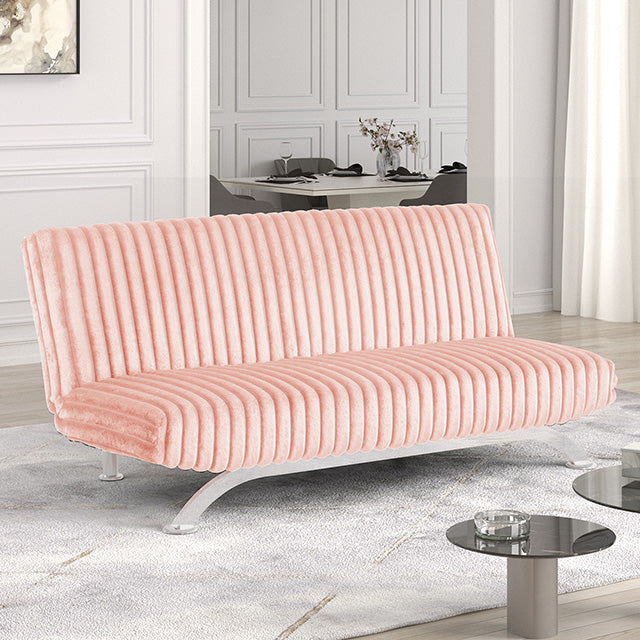 Villeneuve Futon Sofa Bed Black, Pink, & Grey - Jay's Mattress Plus (NY)