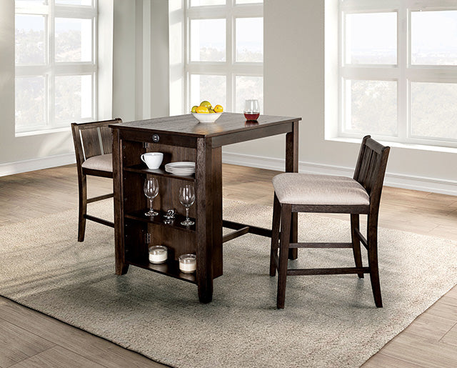 Lescles 3 Pc Counter Ht Set (1 Table + 2 Chairs) - Jay's Mattress Plus (NY)