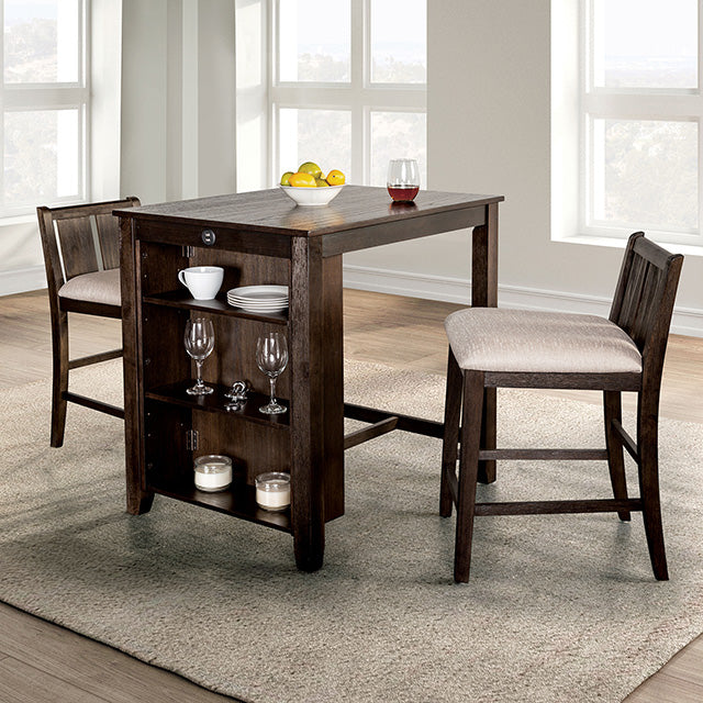 Lescles 3 Pc Counter Ht Set (1 Table + 2 Chairs) - Jay's Mattress Plus (NY)