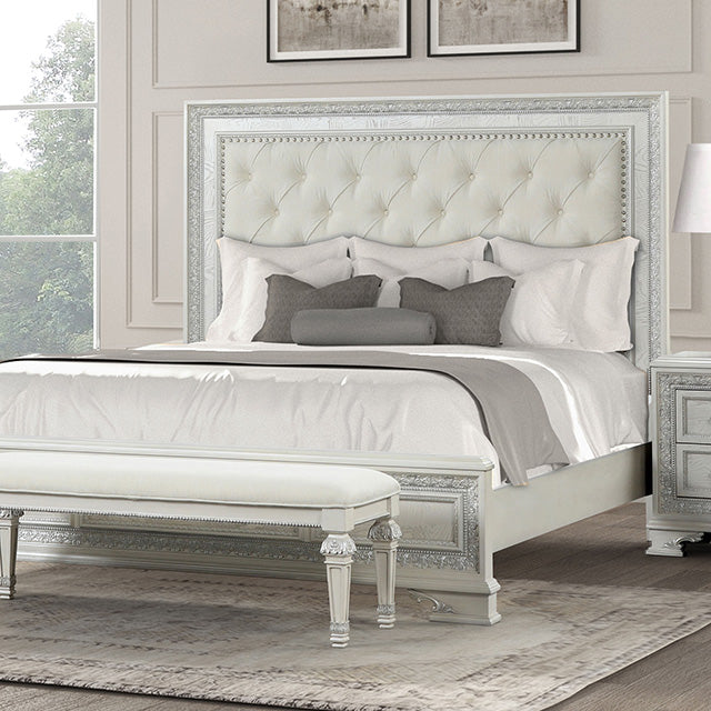 Stella Mia 4 Pc 5 Pc Queen Bedroom Set White & White - Jay's Mattress Plus (NY)