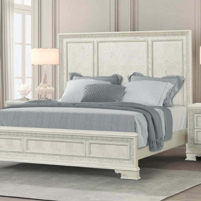 Stella Mia 4 Pc 5 Pc Queen Bedroom Set White & White - Jay's Mattress Plus (NY)