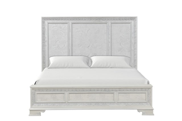 Stella Mia 4 Pc 5 Pc Queen Bedroom Set White & White - Jay's Mattress Plus (NY)