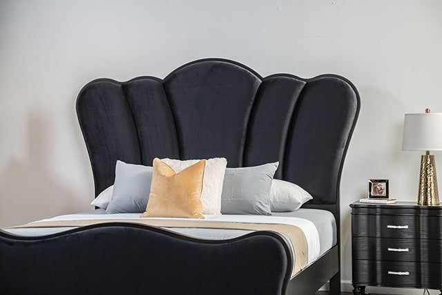 Melodi Parc E.King & Queen Bed Black & Silver - Jay's Mattress Plus (NY)