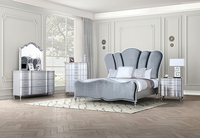 Melodi Parc E.King & Queen Bed Black & Silver - Jay's Mattress Plus (NY)