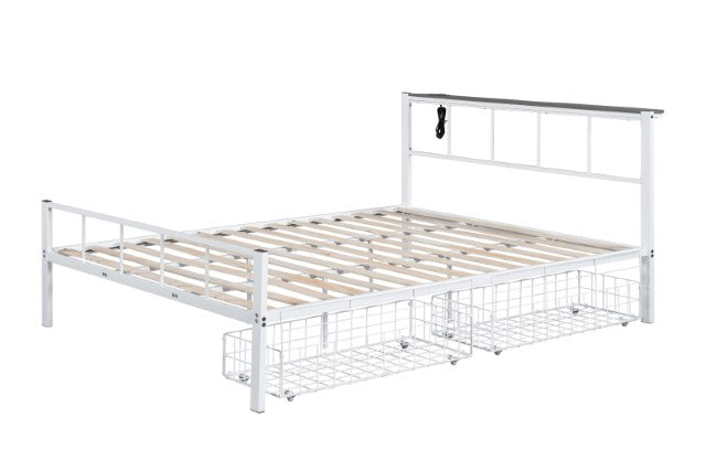 Nicoli Queen Metal Bed With Underbed Storage - Jay's Mattress Plus (NY)