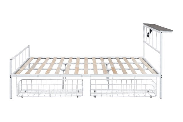 Nicoli Queen Metal Bed With Underbed Storage - Jay's Mattress Plus (NY)
