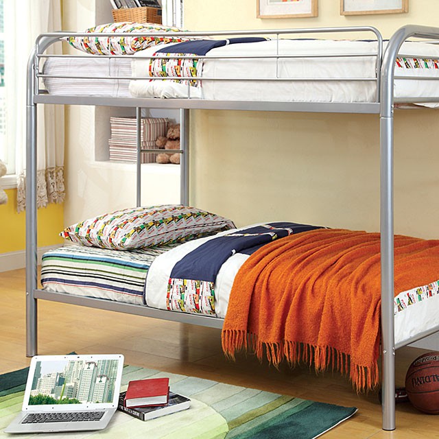 Rainbow Twin/Twin Bunk Bed Black, Silver, & White - Jay's Mattress Plus (NY)