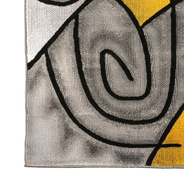 Sivas Charcoal Yellow 8' X 10' Area Rug - Jay's Mattress Plus (NY)