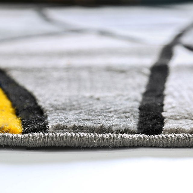 Sivas Charcoal Yellow 8' X 10' Area Rug - Jay's Mattress Plus (NY)