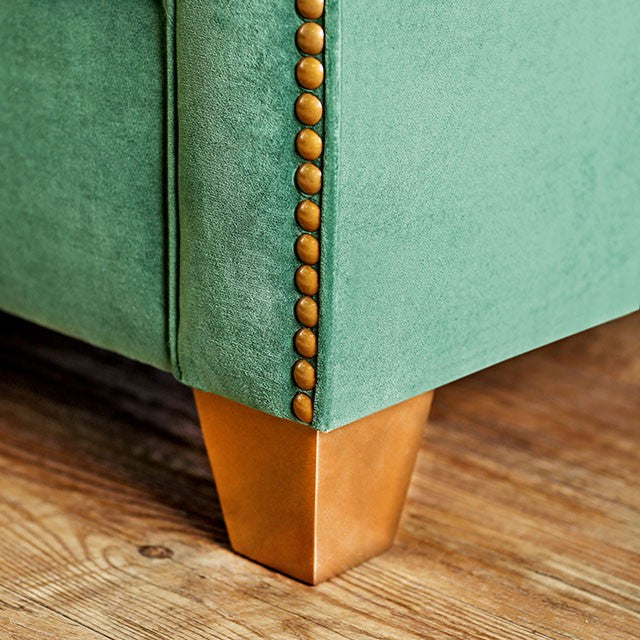 VERDANTE Emerald Green/Gold Sofa - Jay's Mattress Plus (NY)