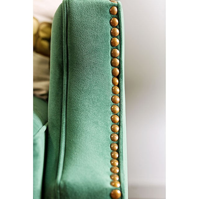 VERDANTE Emerald Green/Gold Sofa - Jay's Mattress Plus (NY)