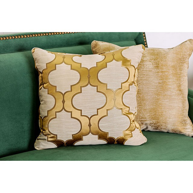VERDANTE Emerald Green/Gold Sofa - Jay's Mattress Plus (NY)