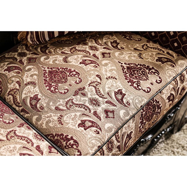 Quirino Burgundy/Dark Brown Sofa - Jay's Mattress Plus (NY)