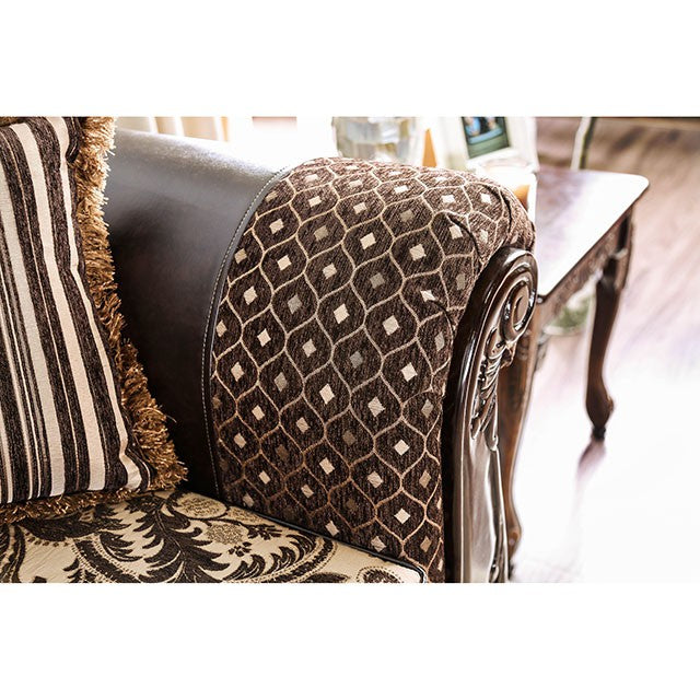 Quirino Light Brown/Dark Brown Love Seat - Jay's Mattress Plus (NY)