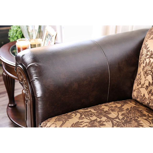 Quirino Tan/Dark Brown Love Seat - Jay's Mattress Plus (NY)